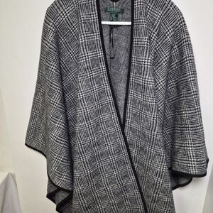 Ralph Lauren Wool Cape Shawl, Size XL